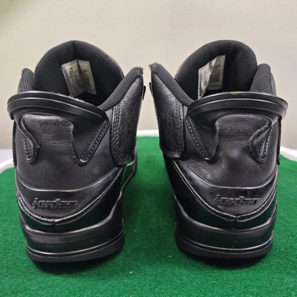 Jordan Dub Zero Laser Etched Basketball Shoes Mens 8.5 Triple Black‎ 311046-003